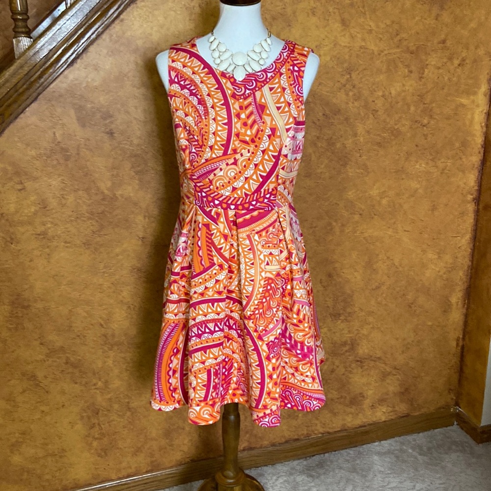 Sandra Darren vibrant colored dress size 8